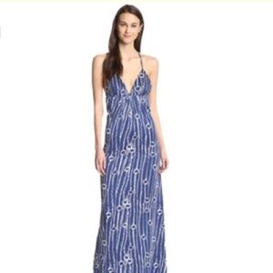 Julie Brown blue and white maxi dress sz s